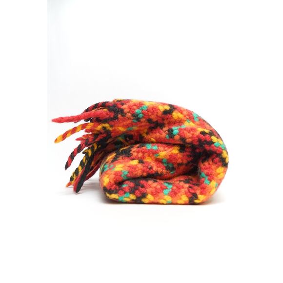 YSL Plaid Wool Knit Scarf - Picture 7 of 8